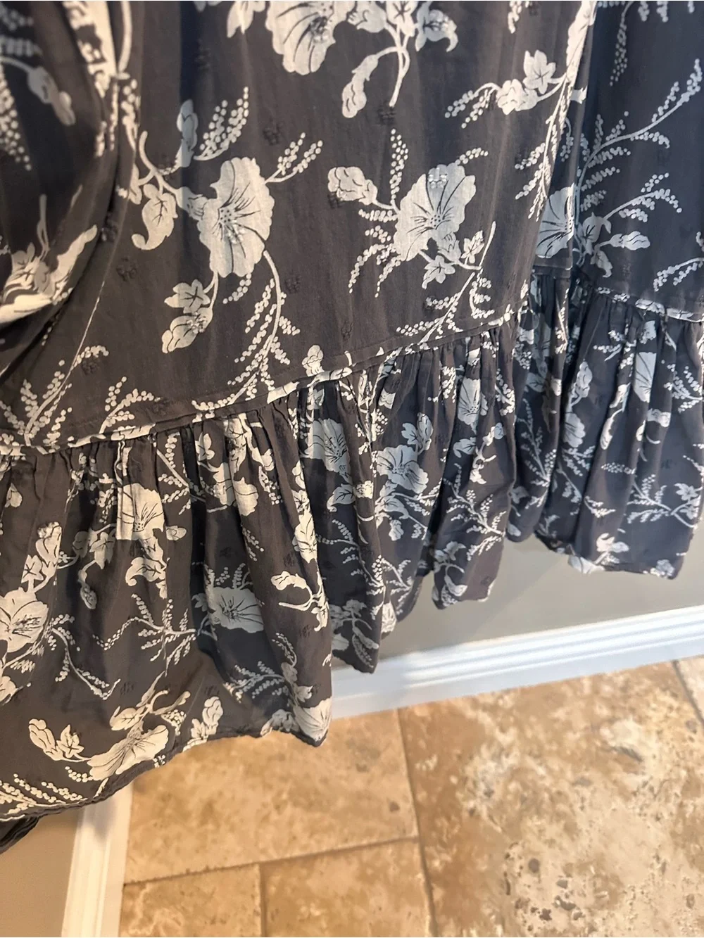 GAP Gray Floral Smocked Sundress Summer Dress Size 8